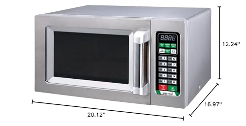 Winco EMW-1000ST Commercial-Grade Microwave Oven, .9 Cubic Feet, Silver