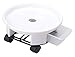 Heeler 1 Pack 14″ White Plant Caddy – Round Movable Planter Dolly Trolley Tray Pallet Outdoor Indoor Tree Flower Stand Planter Pot Mover with Easy Moving Caster Wheels and a Water Containerthumb 4