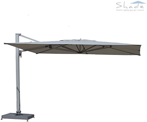 Orion 4.0m Square Luxury Commercial-strength Cantilever Parasol with LED Lights (Black)