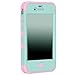 Majesticase® iPhone 4/4S Case - 3 Layers Diamante Bling Crystals Full Body Hybrid Armor Protection Cover + FREE Stylus in Green/Pink