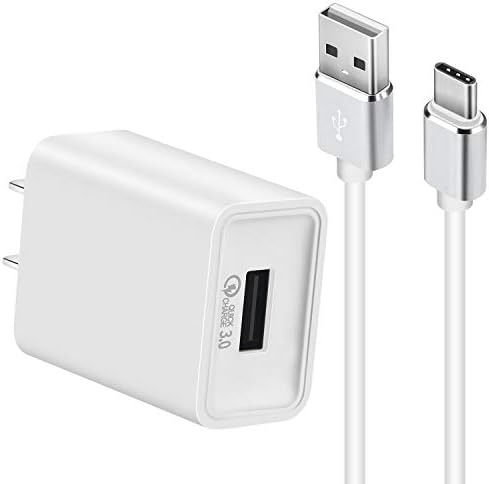 Quick Charger 3.0 USB Wall Charger +3.3ft USB C Cable 18W QC 3.0 Charger Quick Adapter Fast Charger Samsung Galaxy S9 S9 Plus S8 S8 Plus Note 8, Huawei P20/P20 Pro, LG G6 G5 V30 V20 (White)