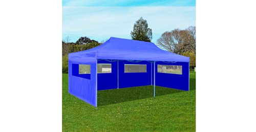 Pop-Up-Partyzelt Faltbar Gartenbauten Pavillons und Partyzelte stabil Blau 3×6 m – Bild 4