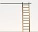 DIYHD 8FT Home Office Sliding Library Ladder Hardware, Rustic Black Barn Style Rolling Stepladder Track Kit,Bottom Wheel with Brake,MAX Load 300lbs,(No Ladder)
