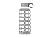 purifyou Premium 40/32 / 22/12 oz Reusable Glass Water Bottles with Time and Volume Markings, Non-Slip Silicone Sleeve & Stainless Steel Lid Insert, for Water, Milk, Fruit Juice (12oz Pastel Gray)