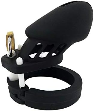 Silicone Equipment Control cage with 5 Rings, Short (Black)