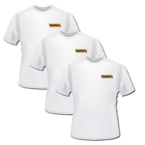 3-Pack Tape-Tech T-Shirt - Drywall Taping Tools Shirt Playera Camiseta (Large) White - Thumbnail 2