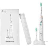 Sonic Electric Toothbrush Deep Clean As Dentist Recommand Rechargeable Toothbrush With 2 Minutes Timer 3 Brushing Modes IPX7 Waterproof for Shower with Travel Case Included &amp; Replacement Heads