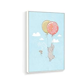 Framed Canvas Wall Art for Living Room, Bedroom Cartoon Bunny Canvas Prints for Home Decoration Ready to Hanging - 16x24 inches