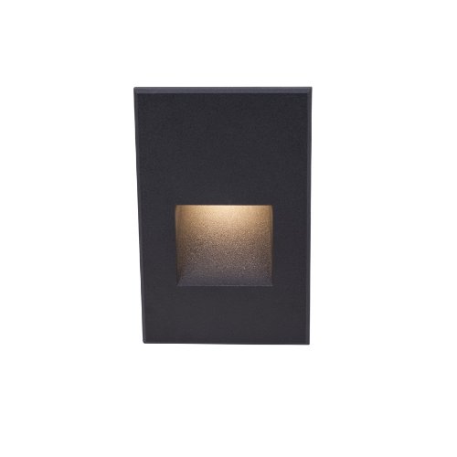 WAC Lighting WL-LED200-AM-BK LED 3.9W 120V Step and Wall Light with Black Finish and Amber Lens