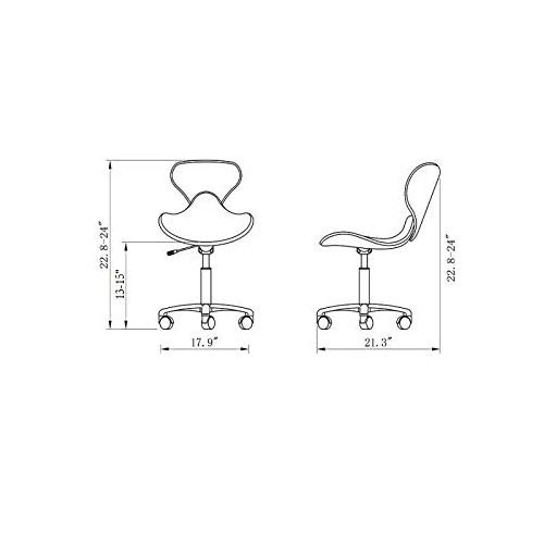 PandaSpa Nail Salon Pedicure Stool Pedicure Chair Short Adjustable Comfort Pneumatic Pump Salon Furniture & Equipment Black DY-009 - Thumbnail 3