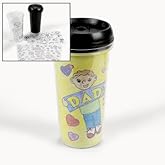 Fun Express 6 Pieces Color Your Own Dad Artist Travel Mugs, BPA Free Plastic, Crafts for Kids and Fun Home Activities