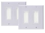 iMBAPrice Dual Gang Decora Wall Plate with Brush Bristles - White (Pack of 2)