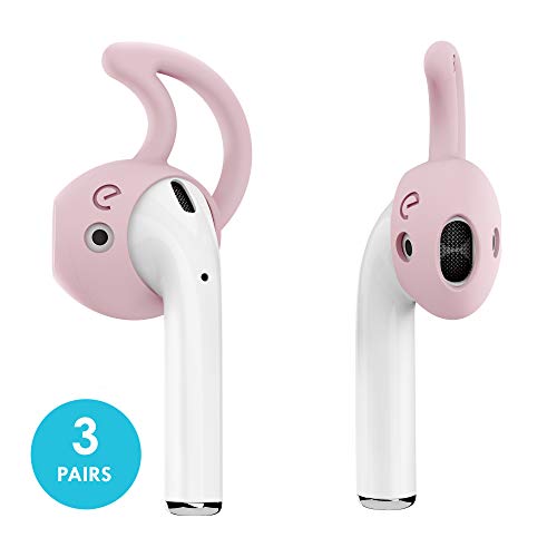 EarBuddyz 2.0 Ear Hooks and Covers Accessories Compatible with Apple AirPods or EarPods Headphones/Earphones/ Earbuds (3 Pairs) (Pretty in Pink)