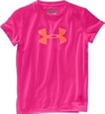Under Armour Girls Big Logo Short Sleeve T Shirt Dark Grey