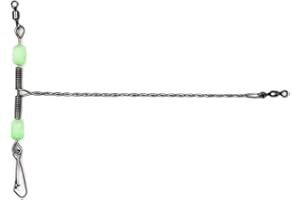 MIMILURE Bottom Fishing Rigs Wire Trace: 10pcs Heavy Duty Steel Drop Leader for Surf and Saltwater Gear