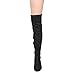 BONNIBEL GF68 Women's Lace Up Inside Zipper Low Heel Over Knee High Boots