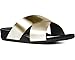 FitFlop Women's Aix Leather Slide Sandals Dress, Pale Gold, 8 M US