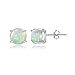 Sterling Silver Genuine Ethiopian Opal Round Stud Earrings