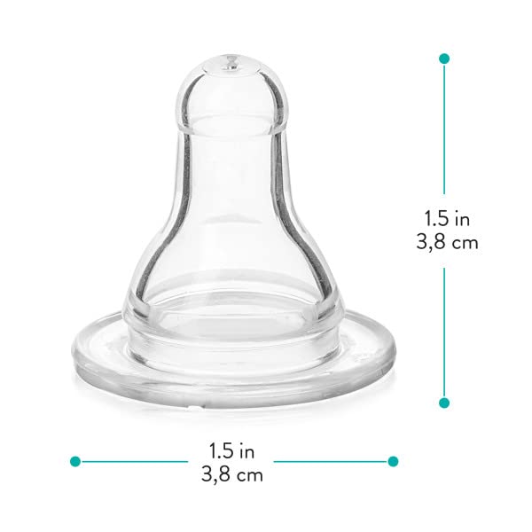 Evenflo Feeding Classic BPA-Free Silicone Fast Flow Nipples - 8 Months+, 6 Pack,Clear