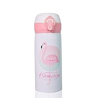 Kids Water Bottle Thermoses, Flamingo Thermal Vacuum Cups for Hot and Cold Drinks, BPA Free Stainless Steel Insulated Leak-proof Flask for Girls Kids Indoor Outdoor School Sports (Flamingo-12oz)