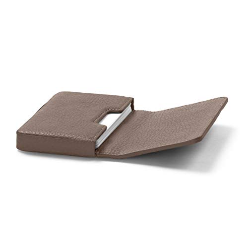 Business Card Case - Full Grain Leather Leather - Taupe (Beige)