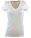 Tommy Hilfiger Womens V-Neck Solid Color Logo T-Shirt - L - White