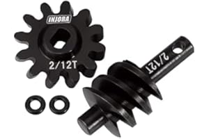 INJORA Overdrive Gears Differential Axle Steel Gears 2/12T Steel Worm Gears Upgrade Parts for AX24 SCX24 C10 JLU Gladiator Br