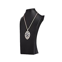 Luxuriant July Black Leather Necklace Bust Jewelry Display Stand Figure Jewelry Display Stand (H15.2)