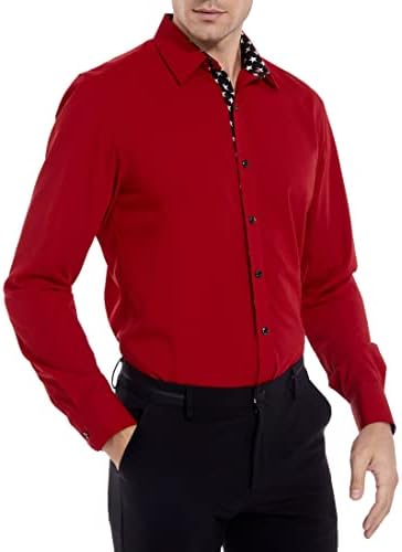 De Kyen Men's Wrinkle Free Collection (Slim, Regular, Athletic, Tall, Big) Fit Dress Shirt Heavy Armor, Flame Red- Dark Stars, 16-16.5" Neck 36"-37" Sleeve price in UAE | Amazon UAE | kanbkam De Kyen Men's Wrinkle Free Collection (Slim, Regular, Athletic, Tall, Big) Fit Dress Shirt Heavy Armor, Flame Red- Dark Stars, 16-16.5" Neck 36"-37" Sleeve price in UAE | Amazon UAE | kanbkam