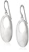 Amazon Collection Sterling Silver Oval Dangle Earrings High Polish Rhodium plated