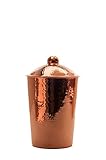 Sertodo Copper KC-1-Ch Kumran Kitchen Counter Storage Canister with Lid, Hand Hammered 100% Pure Copper, Small (2-quarts, 9.5