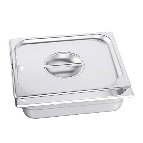 image for Kitma 1/2 Size Stainless Steel Slotted Steam Table Pan Cover, Half Siz