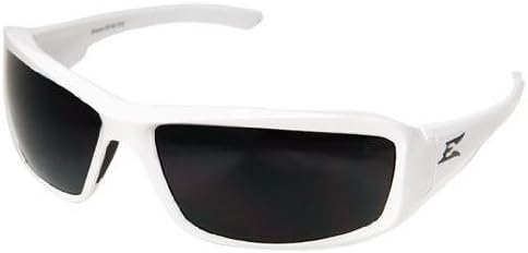 Edge Eyewear Safety Glasses Brazeau Designer Smoke Lens White Frame Silver