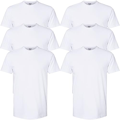 Gildan Men's Crew TShirts, Multipack, Style G1100, White (6Pack), 2X
