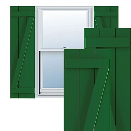 Ekena Millwork 16 1/8"W x 63"H True Fit PVC Three Board Joined Board-n-Batten S…
