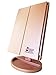 VOGUE FOX FASHION Vanity Makeup Mirror with Lights and Magnifying Mirrors (2x, 3x, 10x) for Bathroom, Desk, Travel - Bonus Free Mini Hand Held Compact LED Lighted Purse Mirror – Rose Gold