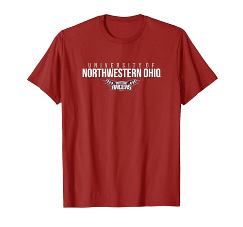 University of Northwestern Ohio Racers Stacked T-Shirt, Men, Cranberry Red, 3X-…