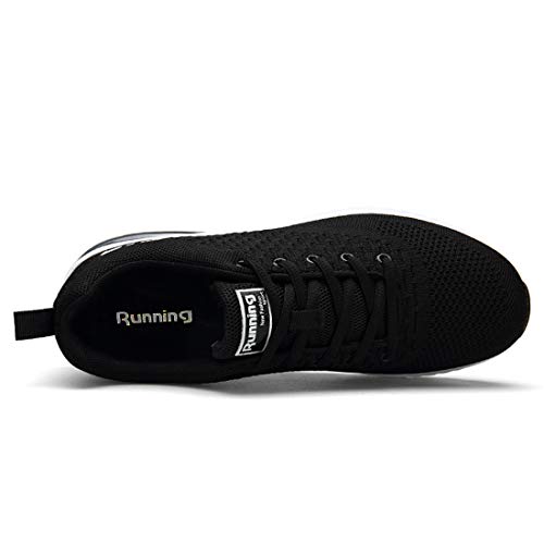 Lewhosy Womens Mens Air Cushion Ultra Athletic Running Shoes Lightweight Breathable Casual Mesh Tennis Sneakers (42/Black)