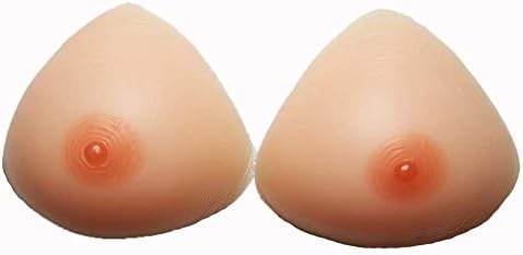 JiesenJX Breast Silicone Prosthesis, Self-Adhesive Silicone Breasts for Mastectomy Patients, for Crossdressers, Cosplay,Transsexual, Triangle Silicone Breast Prosthesis,Skintone,EEcup