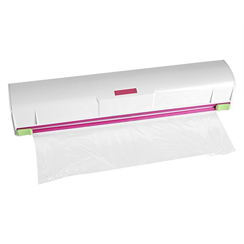 Food Wrap Dispenser, Food Freshness Wraptastic Dispenser Foil and Cling Film Cutter Plastic Storage Holder Kitchen Accessories