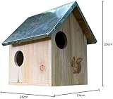 Selections Wooden Squirrel Nest Box Habitat With Metal Roof 29x26x24 cm view 9