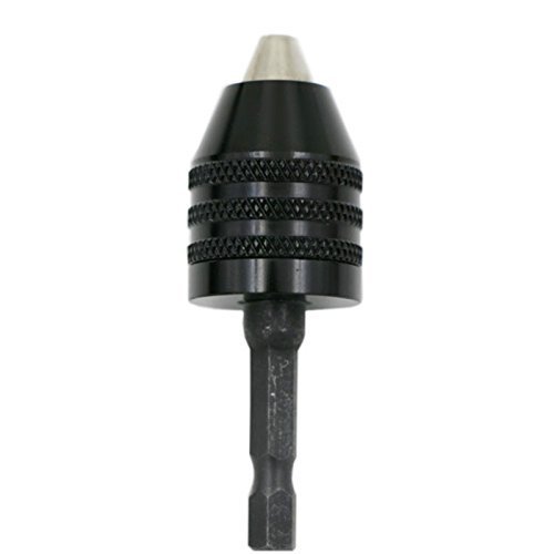 0.3-8mm 1/4" Keyless Drill Chuck Screwdriver Impact Driver Adaptor Hex Shank Drill Grinder Quick Change Adapter Convert -Black