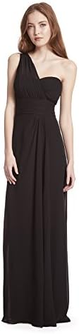 Samantha Paige One-Shoulder Pleated A-Line Chiffon Formal Dress