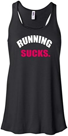 Running Sucks Fitness Racerback Black Tank Top with Saying Black X-Large