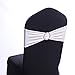 Teffim BrightDay 13Colors 100PCS Stretch Wedding and Party Chair Decorations Chair Bands with Buckle Spandex Chair Sashes Bows Bands for Banquet Ceremony Reception (White)