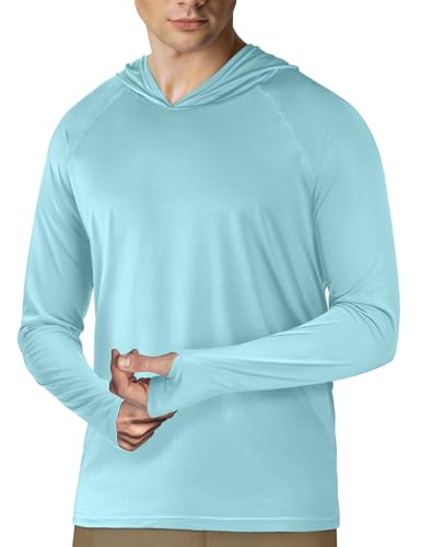 Hoodies for Men Rash Guard UPF50+ Sun Protection UV