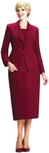 Moshita Couture Women's Business Skirt Suit 6343 14 Burgundy