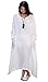 Soojun Women's Casual Cotton Linen Long Dress with Batwing Sleeve, Style 1:white, One Size