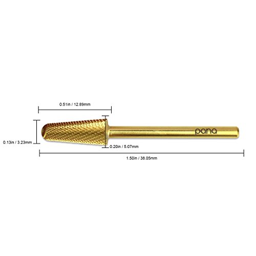 Pana 3/32" Safety Bit Nail Carbide Bit - Gold Color (Grit: Extra Fine - XF) for Electric Dremel Drill Machine