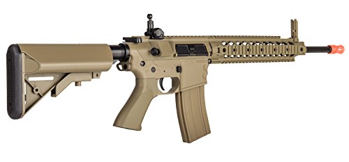 UKARMS Lancer Tactical AEG SR-16 Electric Airsoft Gun w/Battery Charger w/Molded Grip (Tan)